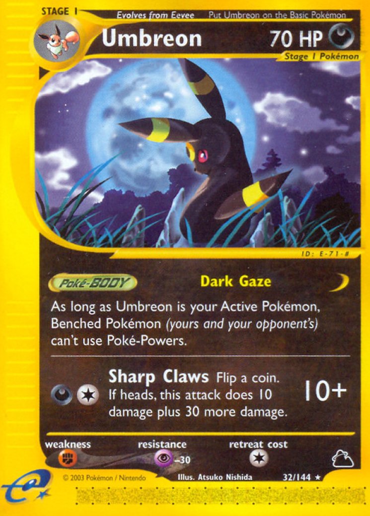 pokemon card umbreon GX Gold Metal Colorless Retreat Cost Umbreon 06 07/15 - Gem