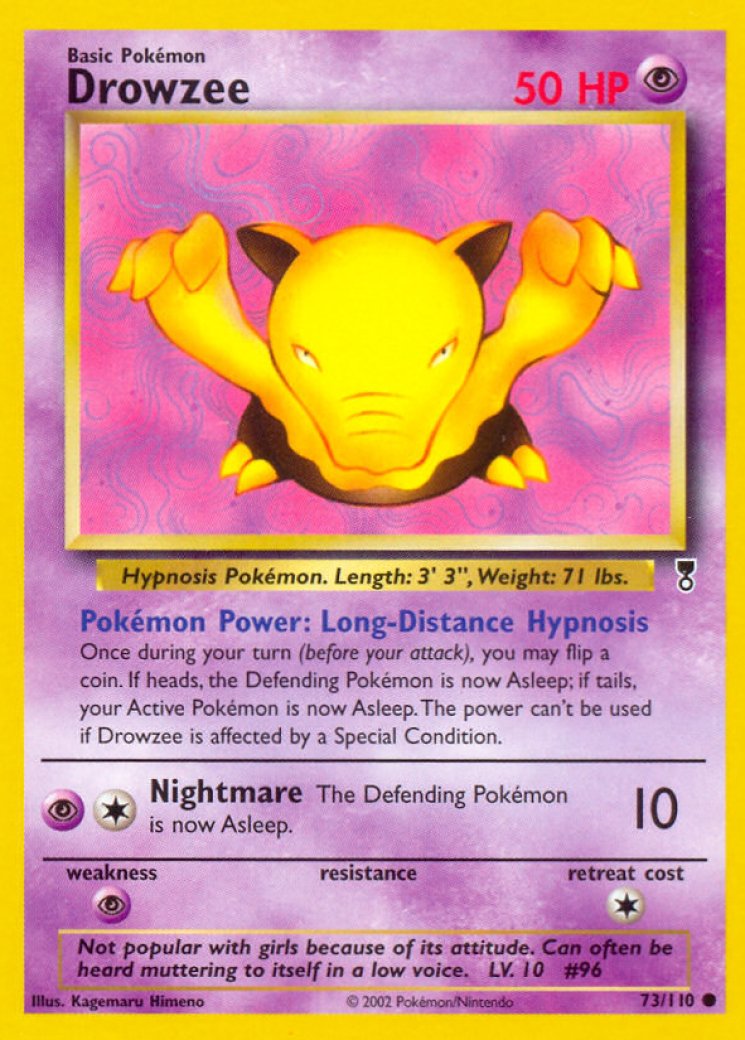 rare drowzee pokemon card - (50/122) - XY Breakpoint Colorless Artist Team Rocket's Drowzee - 079/182
