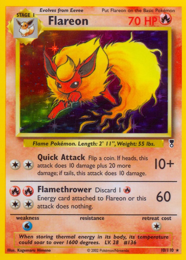 flareon pokemon cards HeartGold & Soulsilver Undaunted Uncommon #26 discard an Energy from your opponents Active Pokemon Flareon V | Sword &