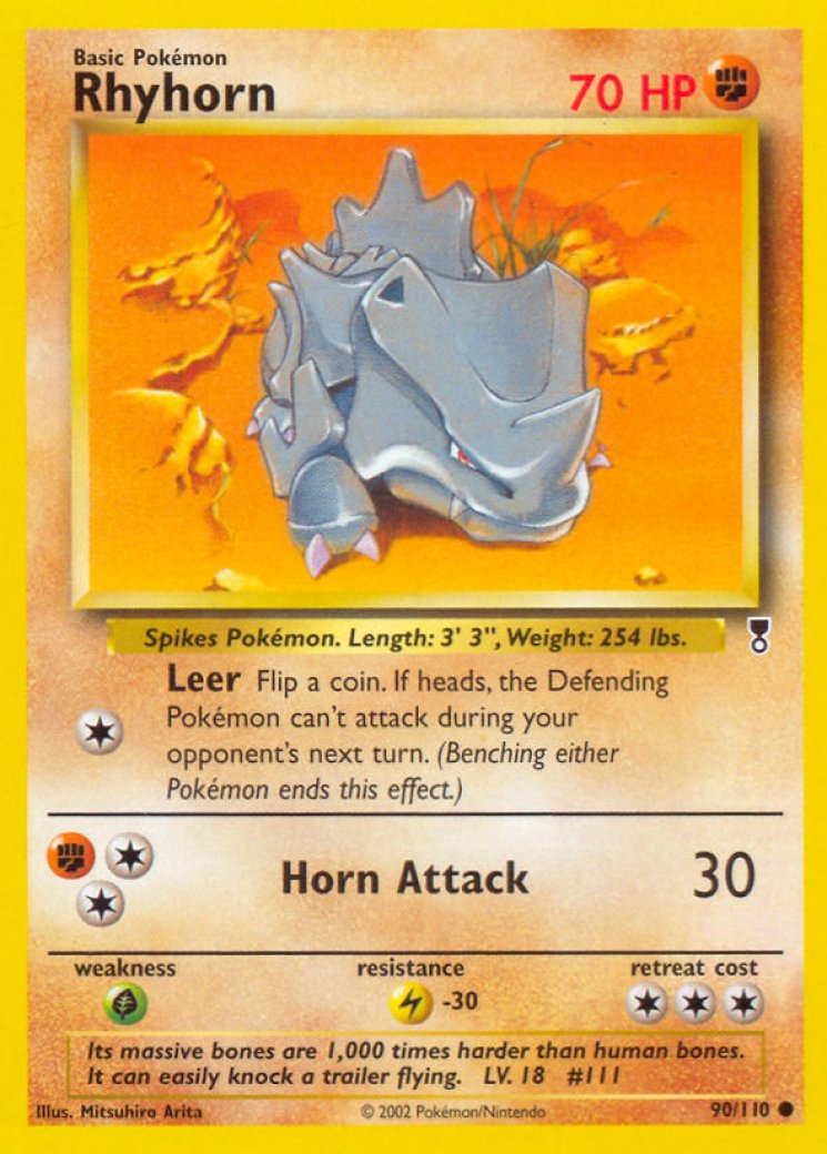 brock's rhyhorn pokemon card value - 22/132 - Non-Holo - Unlimited - Rare - Gym Heroes Pokmon & Price History Mint / near mint condition trading card Rhyhorn Card Prices & Value