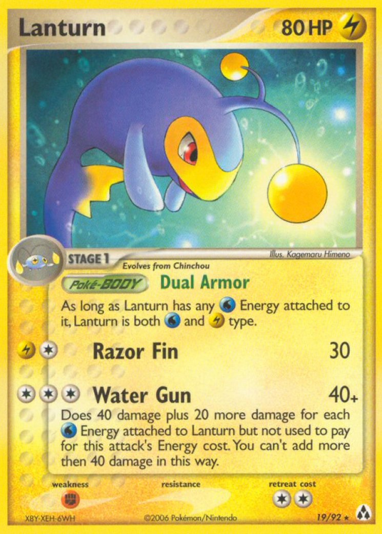 lanturn pokemon card value - (58/160) Evolves from Chinchou Type Vintage 2000 Pokemon Lanturn Card