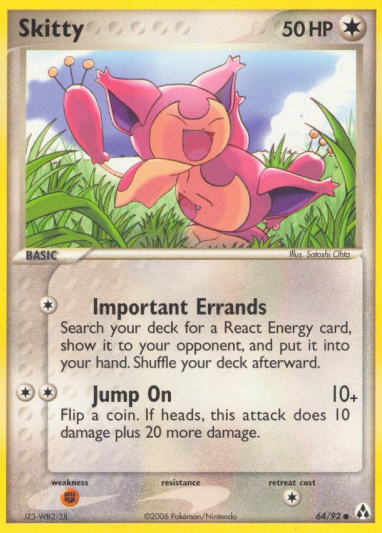 skitty full art pokemon card - (113/160) RarityCommon Hit Points50 HP Lightning Energy Catch Search your discard pile for a basic Energy card Painted a cute Skitty card;