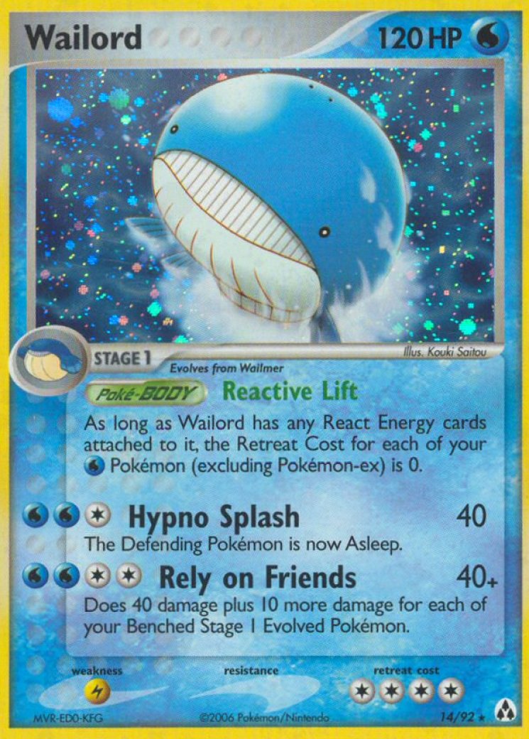 shiny wailord pokemon card [162/159] Attack 2 A bit ago, I made