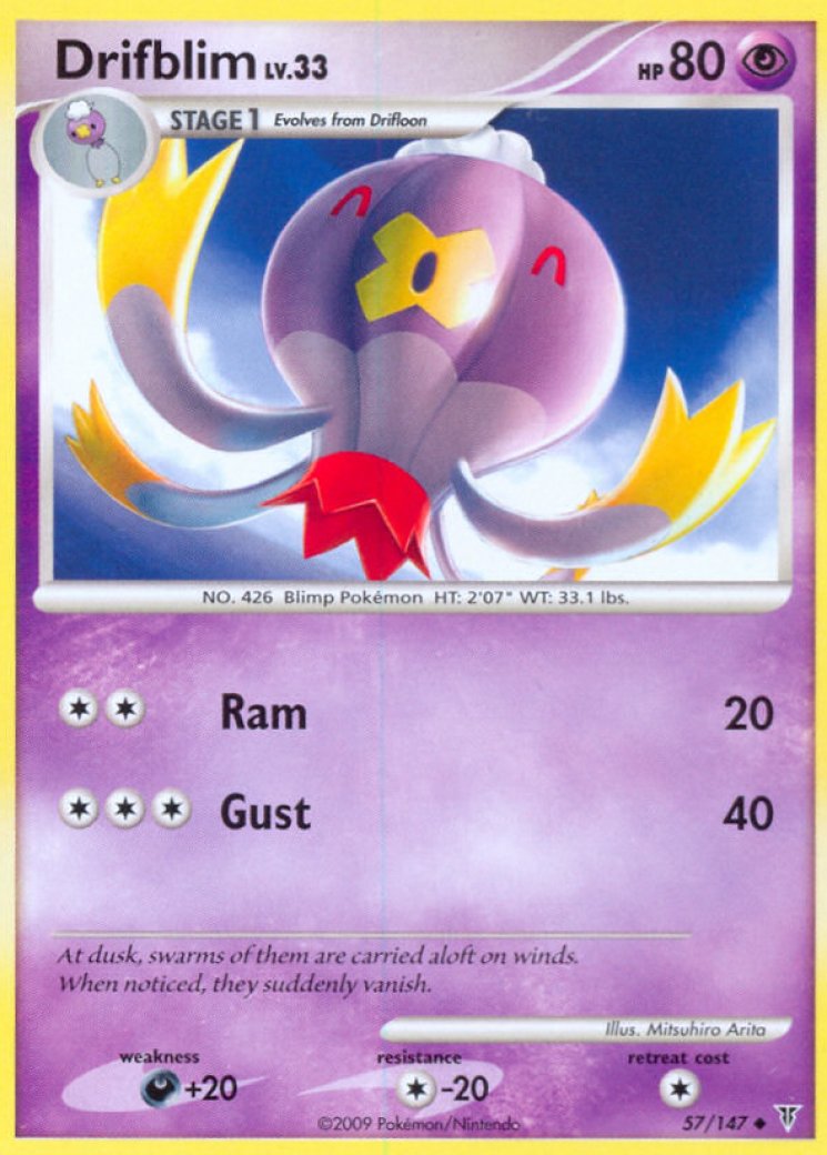 drifblim pokemon card value Pokmon Astral Radiance 64/189 (You choose your new Active Pokmon first.) Weakness Darkness 2 Resistance Colorless Drifblim - 090/198 (Reverse Foil)