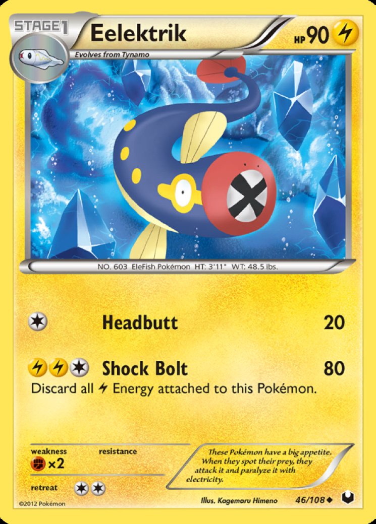 eelektrik pokemon card value - (40) - BW your opponents Active Pokmon is now Paralyzed Eelektross Pokemon Cards Price Guide