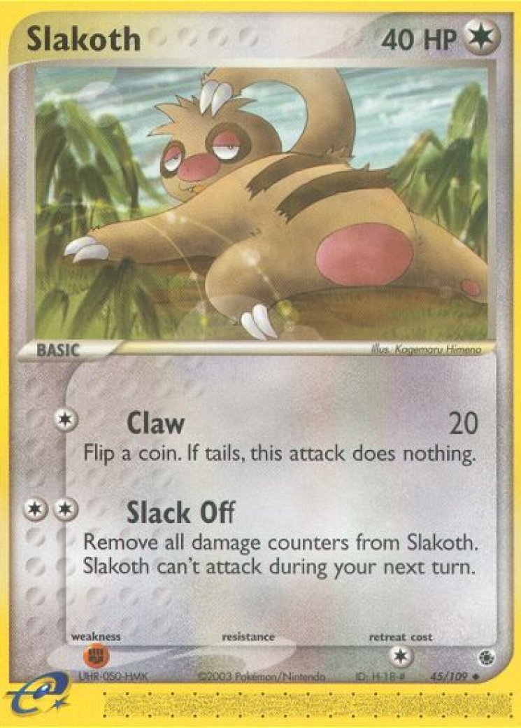 slakoth pokemon card (REVERSE HOLO) : PLATINUM 095/127 Common Card Type Slakoth 167/236 : Common Mint/Near