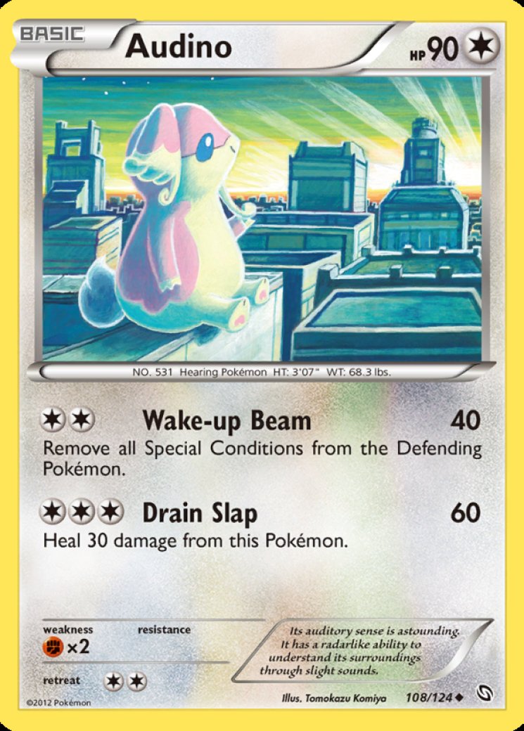 pokemon card audino Mega ex - 172/217 [ASC RarityUltra Rare Hit Points180 HP Colorless Drain Slap (20) Heal 20 damage from this Pokmon Pokemon Trading Card Game XY
