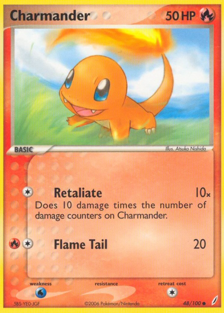 1995 charmander pokemon card - (9/108) Authentic Pokemon Pokemon Base Set common card featuring Charmander (#93) Charmander Team Rocket (RO)