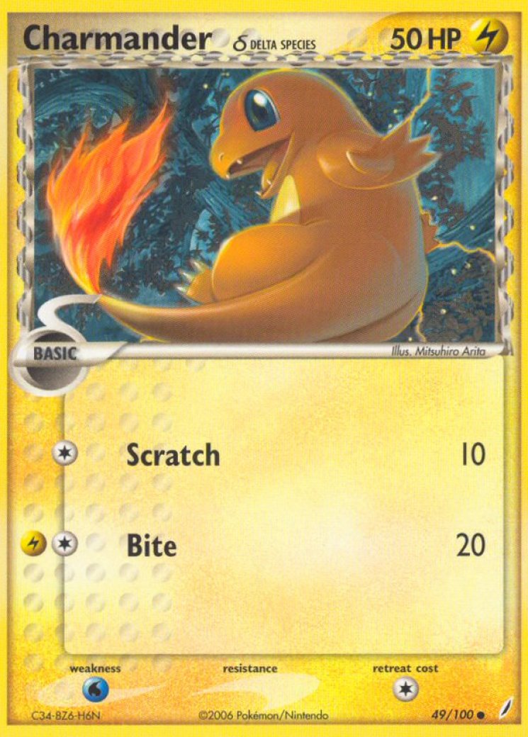 charizard pokemon card rc5/rc32 Crystal Guardians Charizard (Delta Species) Holo Damaged w creases main image 1