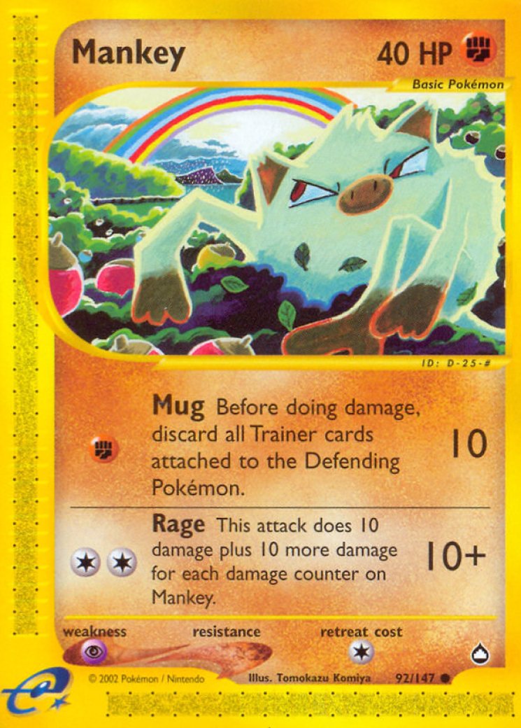 what is a pokemon card worth Brocks Mankey Gym Heroes NM, 67/132 Pokemon Card main image 1