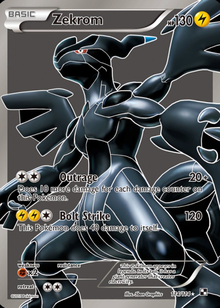 Zekrom full art 114 ゼクロム　英語版フルアート Zekrom (114 Full Art) 114/114 Price 2026 | Black and White