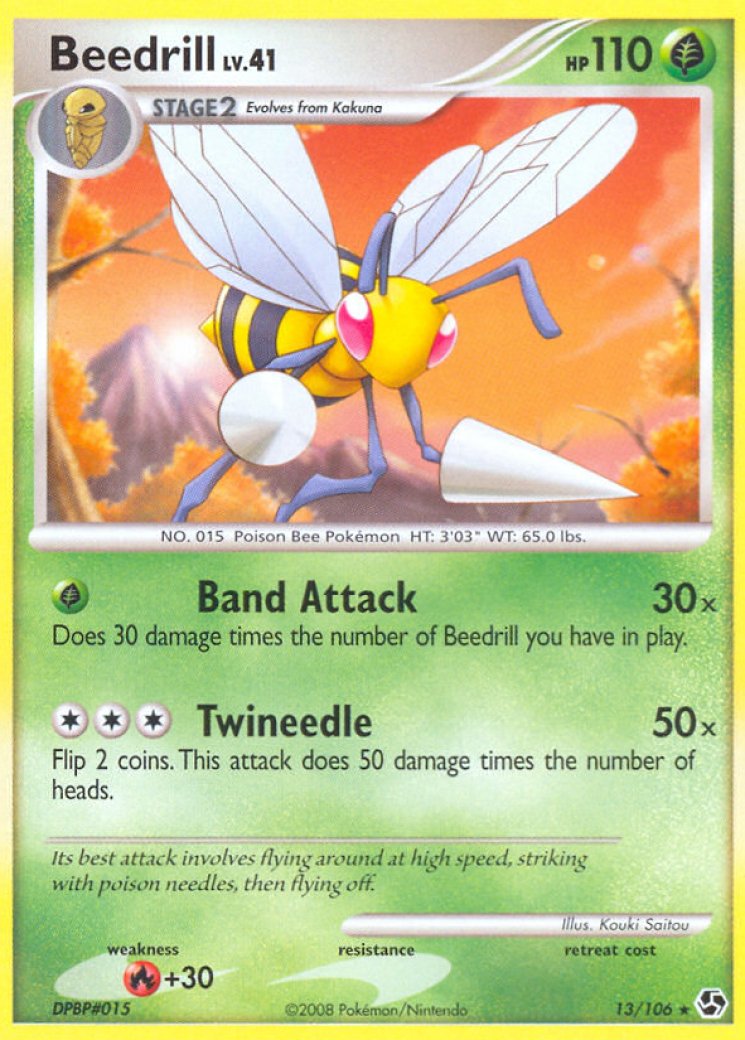 beedrill pokemon card 17 102 Beedrill Base Set 1999 Unlimited Print EX, 17/102 Pokemon Card main image 0