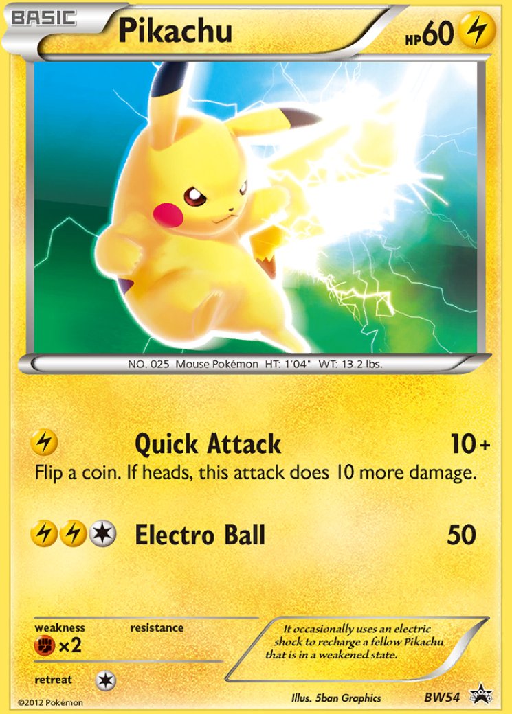 Pikachu - BW54 BW54/98 Price 2026 | Black and White Promos