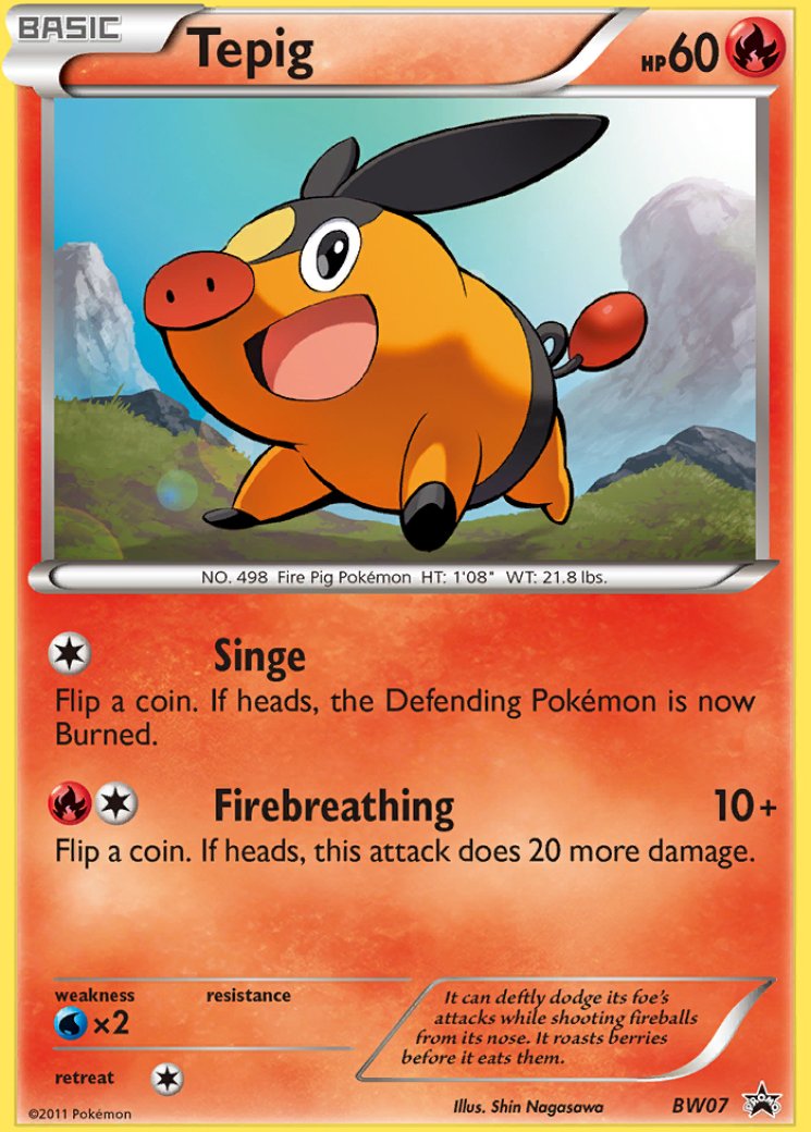 tepig pokemon card price - 023/163 Holo Rare Promo Features Tepig TEPIG Pokemon TCG Handmade