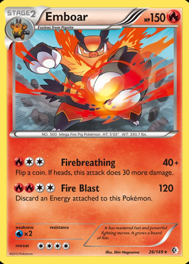 emboar pokemon card value Amazon.com: Emboar 33/236 - Sun Moon Cosmic Eclipse - Rare - Pokemon  Evolution Card Lot
