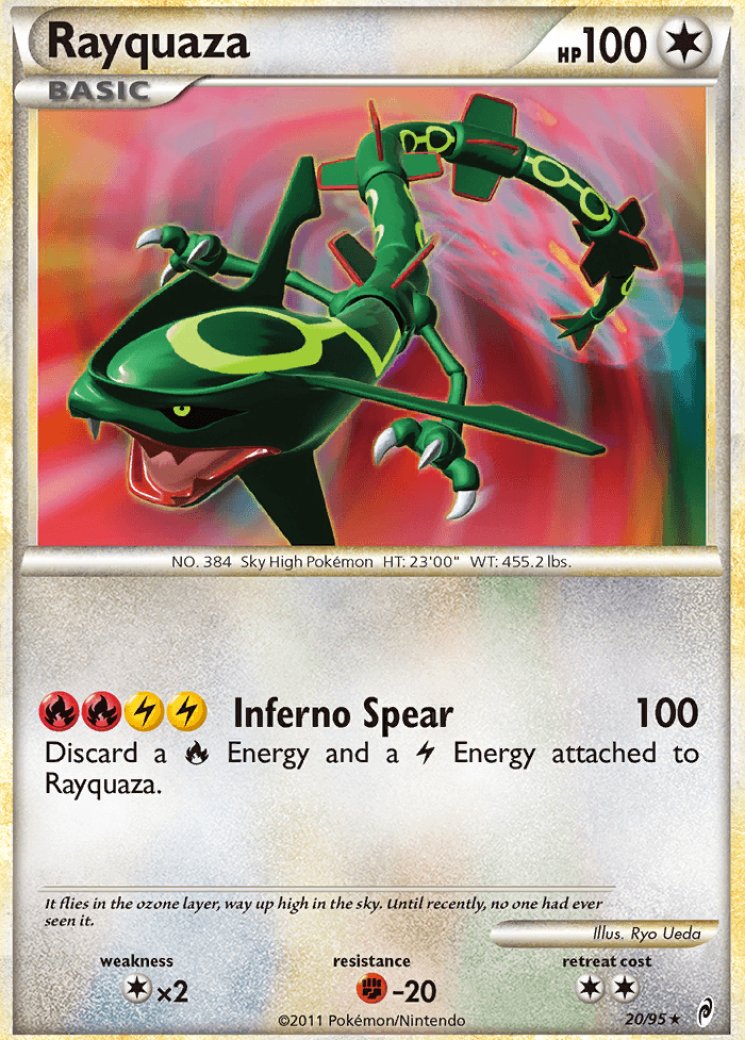 shiny rayquaza pokemon card (Shiny) SL10/95 Price 2026 [Fire][Lightning][Lightning][Colorless] Sky Judgment 190 Discard 3 Energy from this Pokemon. Shining Rayquaza #56 Prices |