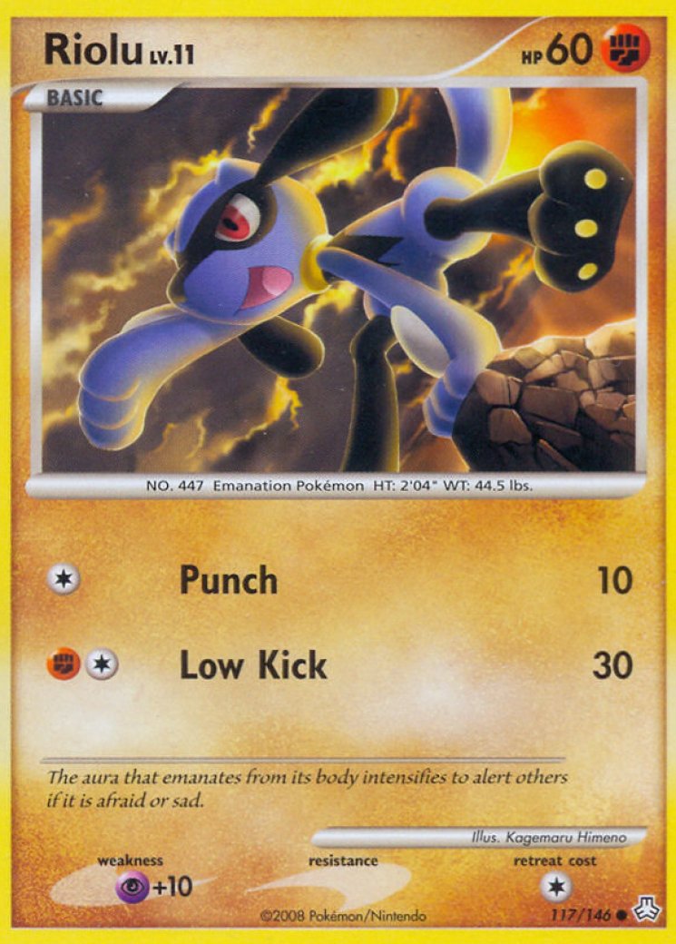 shiny riolu pokemon card Vault from the Sun & Moon Hidden Fates set, released in 2019! This is definitely one of my favourite artworks from this set! I love the shiny vault Fighting Reckless Charge (50) This Pokmon also does 20 damage to itself. Pokemon Card Game SV4a Shiny