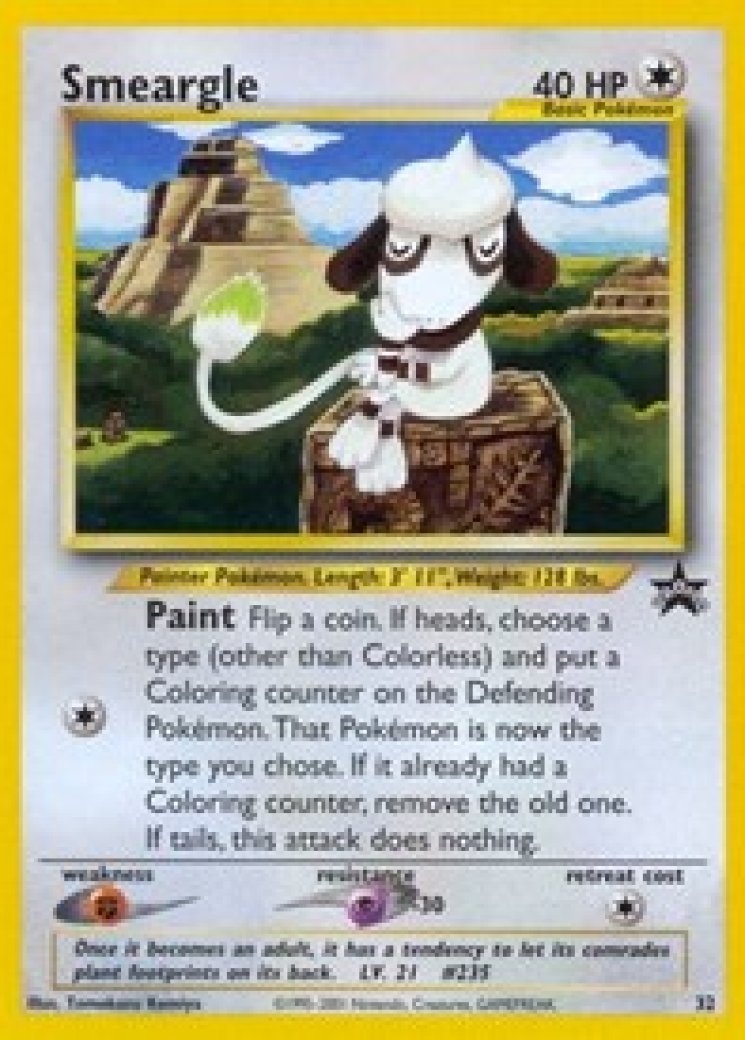 smeargle holographic pokemon card value BGS 9 Smeargle Holo R Neo Discovery Square Cut