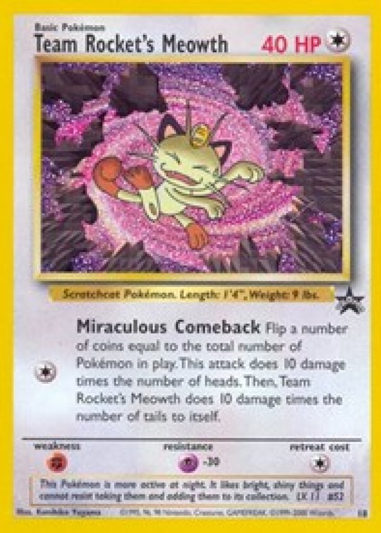 Team Rocket's Meowth - Wizards Black Star Promos - Pokemon Card