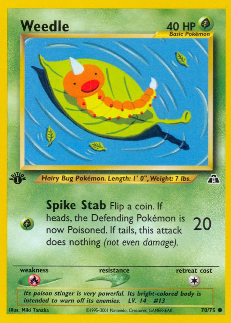 shiny weedle pokemon card - (5/108) - XY Evolutions the Defending Pokmon is now Paralyzed. Pokemon Card - #13 Weedle
