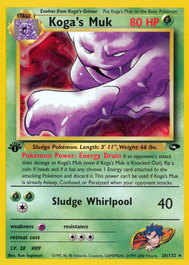 1999 muk pokemon card - 13/62 - Holo Rare Colorless Artist Koga's Muk 26/132 Price 2026