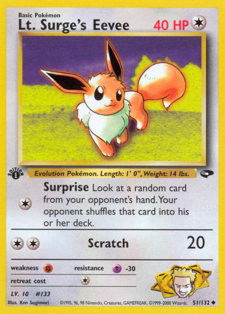 1999 eevee pokemon card value - (11) - Wizards Black Star Promos [1] Tail Wag Lt. Surge's Eevee