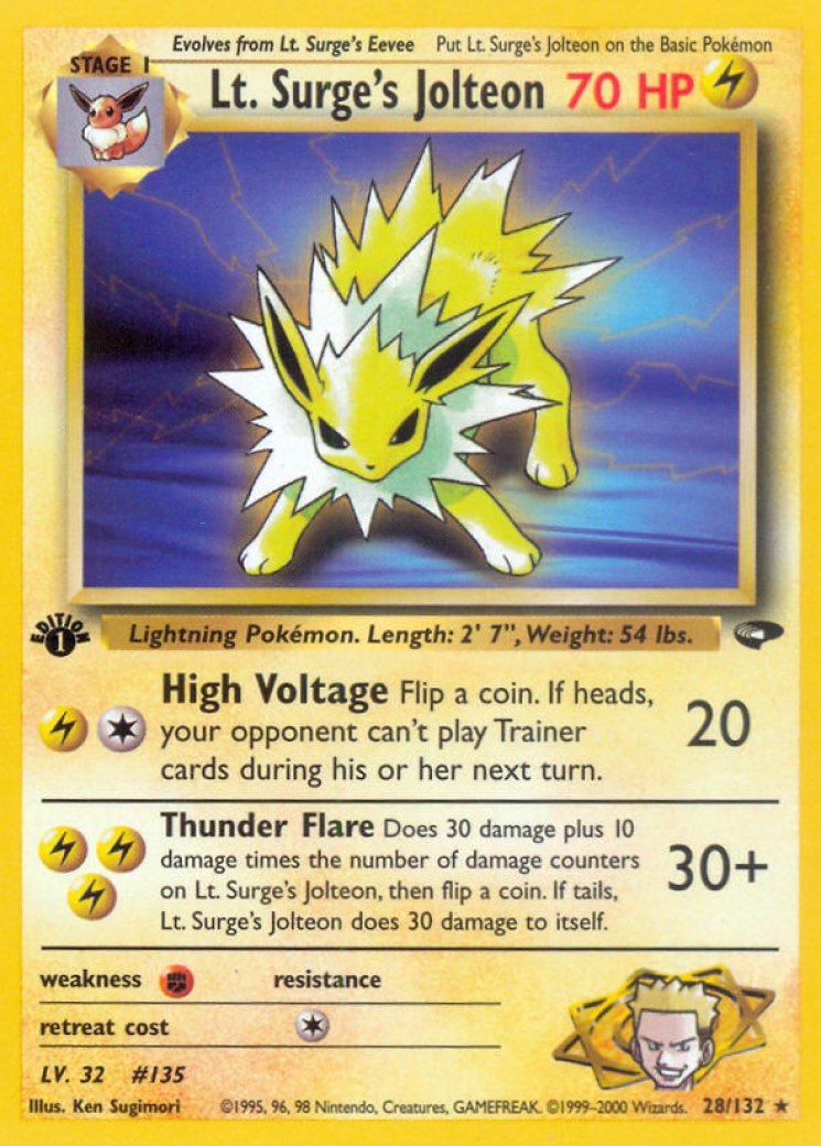 lt surge pokemon cards Gym Heroes Rare Card have for your premier collection. Lt. Surge - Pokmon TCG