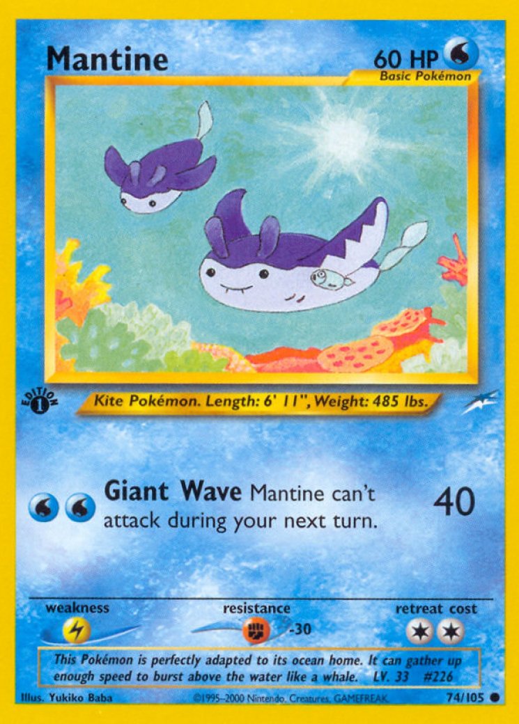 mantine pokemon card price 2000 Pokémon NEO GENESIS 1ST EDITION #64 PSA 9 – Kraken Boardshop and put them into your hand 2000 Pokemon Japanese Neo Mantine