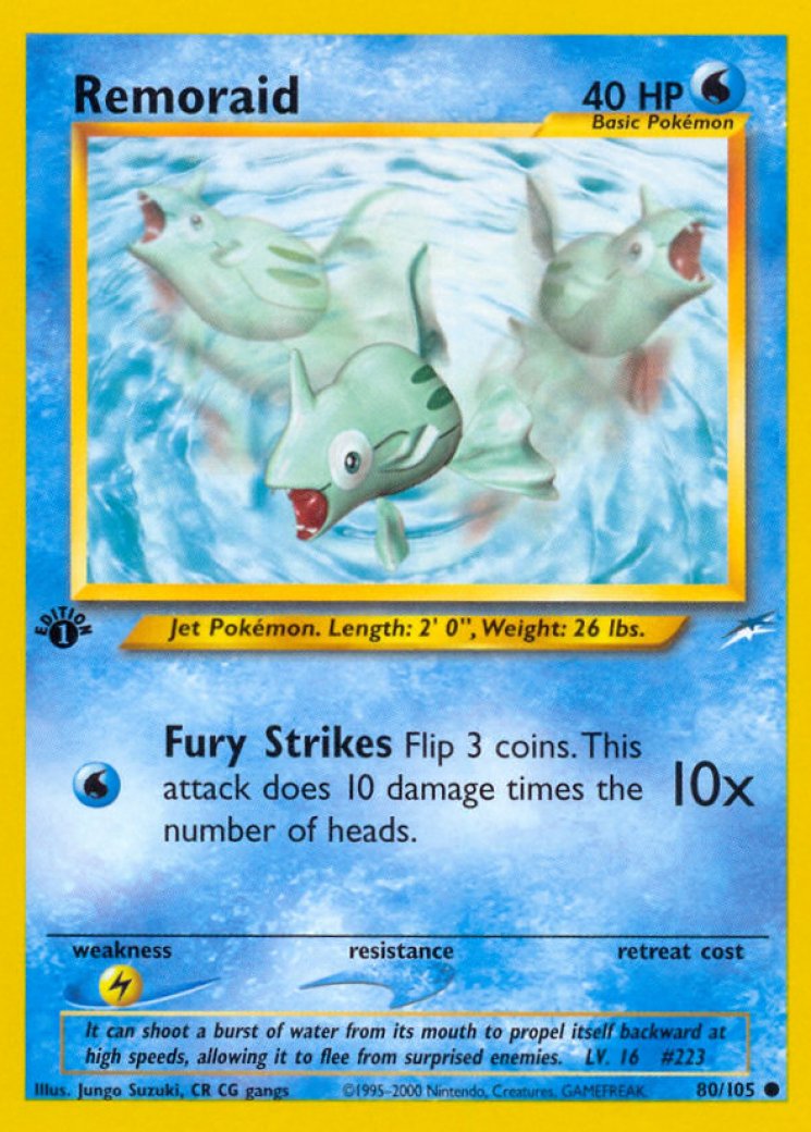remoraid pokemon card value Pokemon Card - D&P: Mysterious Treasures 95/123 - REMORAID Lv.15 (common): BBToyStore.com