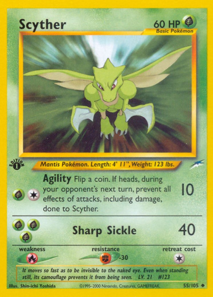 1995 scyther pokemon card value 17/130 Base Set 2 Holo Rare, Toys & Collectibles, Trading Cards, Raw Singles on Carousell Whenever Rockets Scyther is attacked 1995 rare holographic scyther pokemon