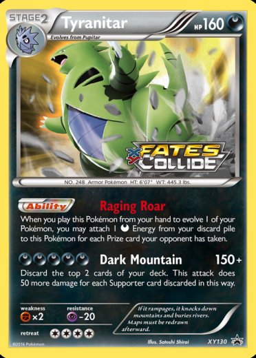 Tyranitar - XY130 (Prerelease) [Staff]