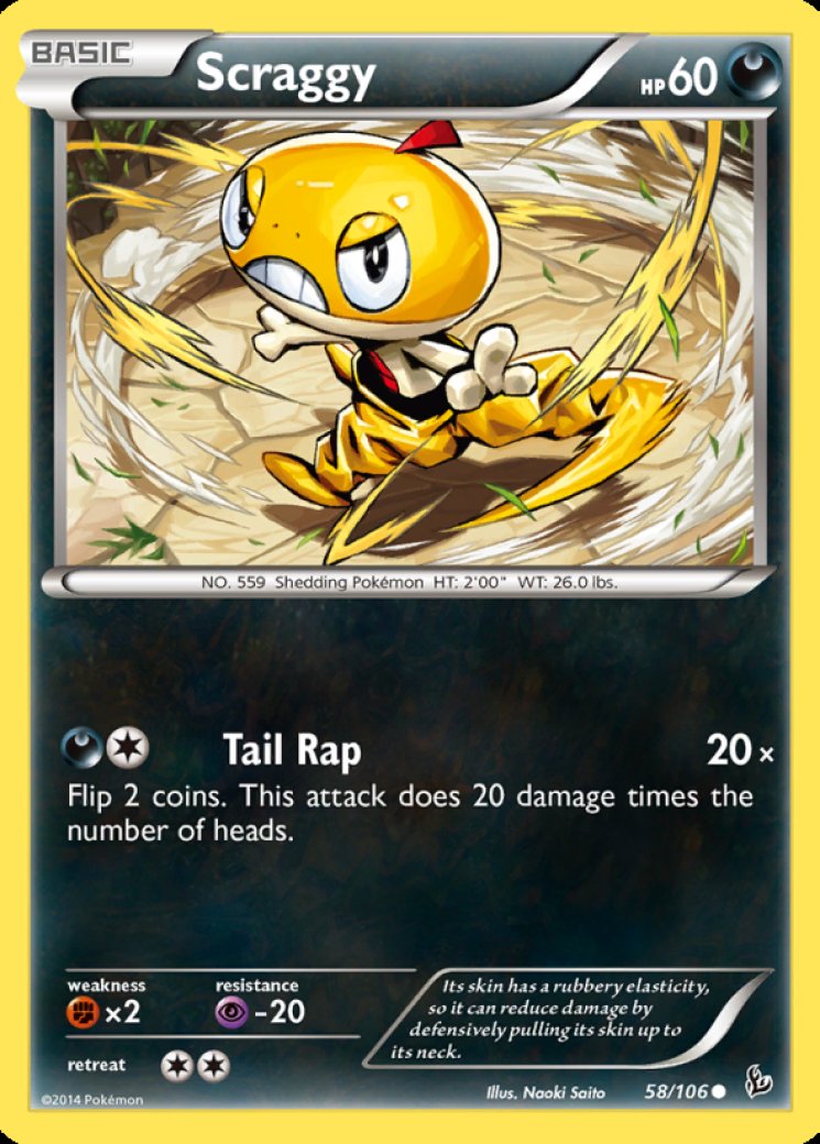 scraggy pokemon card Japanese 054/086 sv11W C Mirro Monster Ball TCG this Pokémon takes 10 less damage from attacks (after applying Weakness and Resistance) Scraggy - Pokémon TCG Pocket