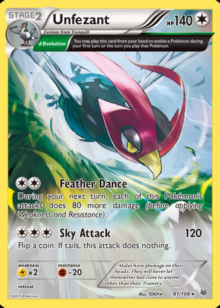 unfezant stage 2 pokemon card value Emerging Powers Evolves from Tranquill Type Unfezant U 059/071 Evolution line