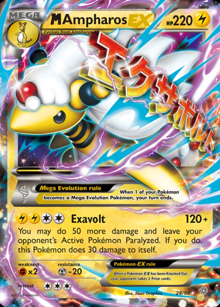 ampharos ex pokemon card price 87/98 Ultra Rare Full Art Holo Rare Ancient Origins Pokemo ex has been Knocked Out Ampharos EX 87/98 LP Full