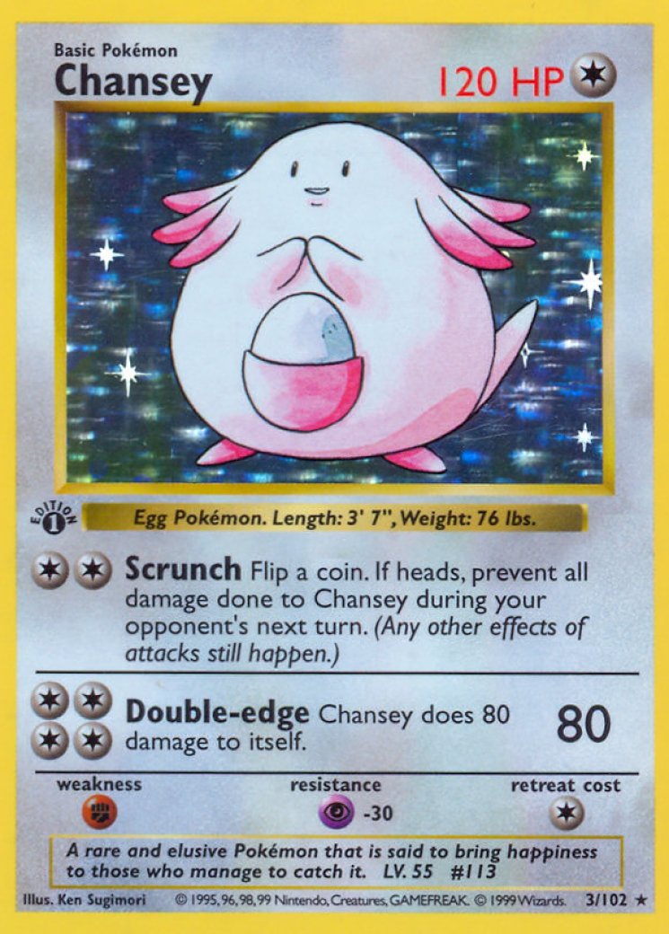 Chansey英語版 3/102 Chansey 3/102 Price 2026 | Base Set (Shadowless)