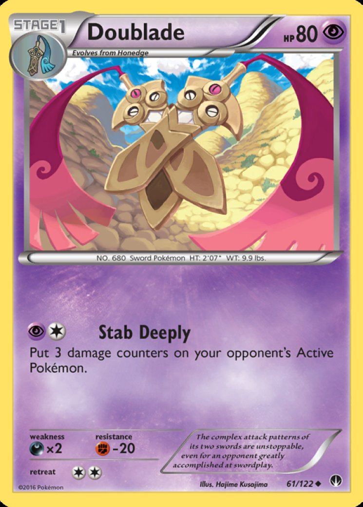 doublade pokemon card value [M3] 091/080AR [Grass] Doublade XY Primal Clash -