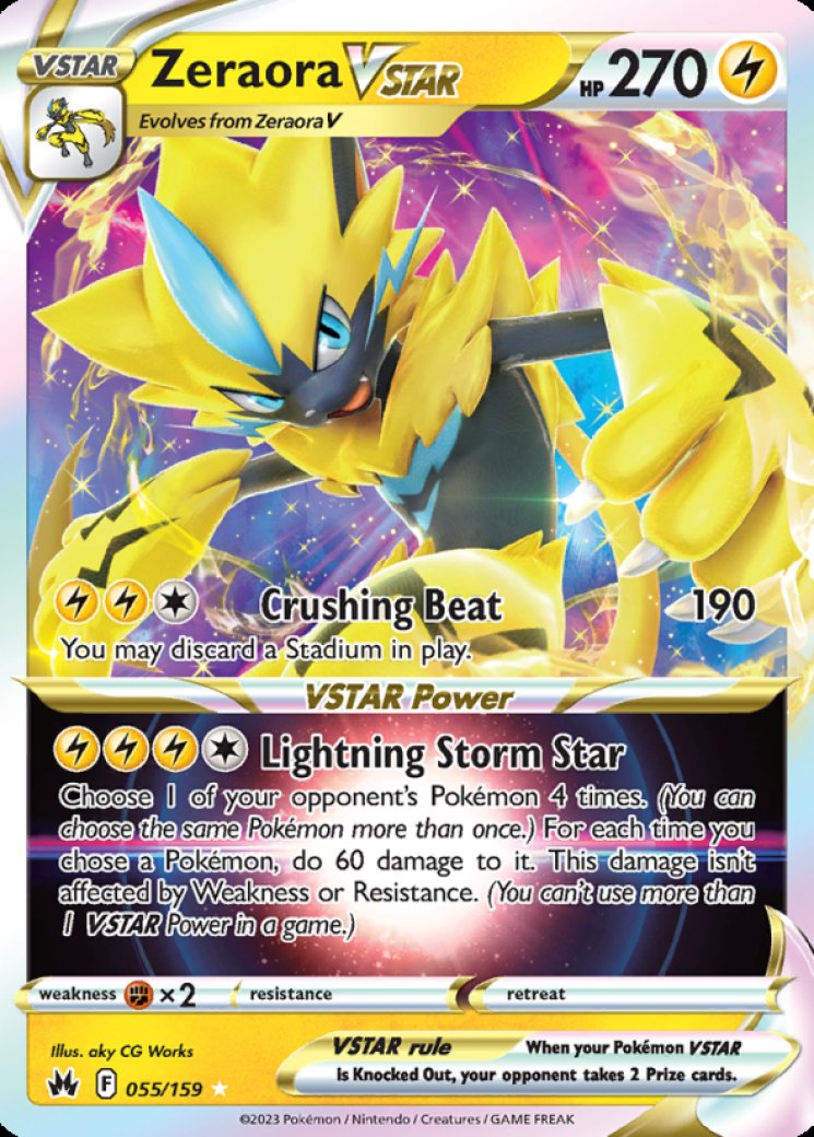Zeraora VSTAR 55/159 Price 2026 | Crown Zenith