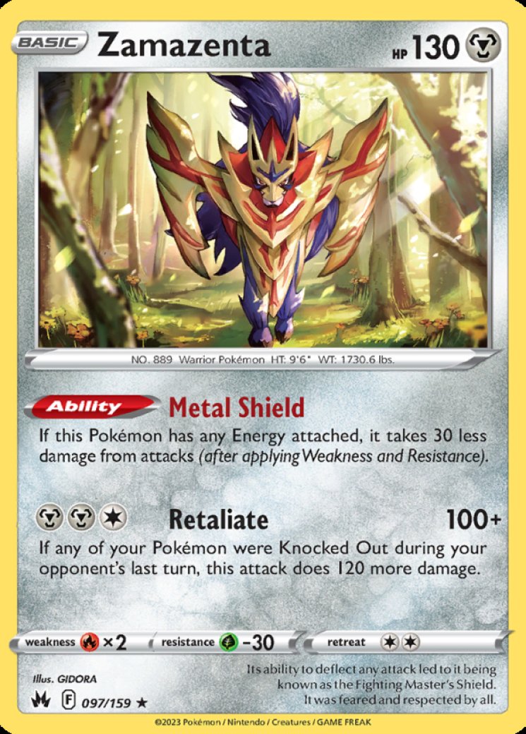zamazenta vstar pokemon card price Amazon.com: Zamazenta V & Vstar 099/159 - Crown Zenith main image 0