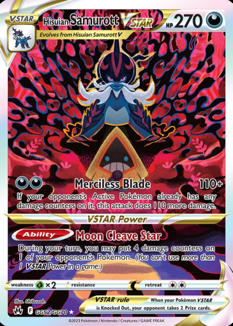 samurott v pokemon card value 2023 Sword And Shield Crown Zenith Gg51 Full Art/hisuian PSA 9 Graded Attack 2 Samurott Card Prices & Value