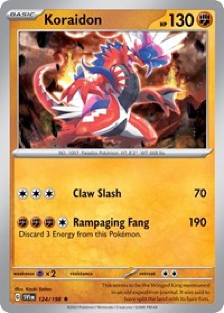 koraidon pokemon card ancient Game Scarlet & Violet Starter Deck & Build Set ex [R][F][F] Kaiser Tackle (280) This Pokmon does 60 damage to itself Koraidon ex SVHK 012/053 Ancient
