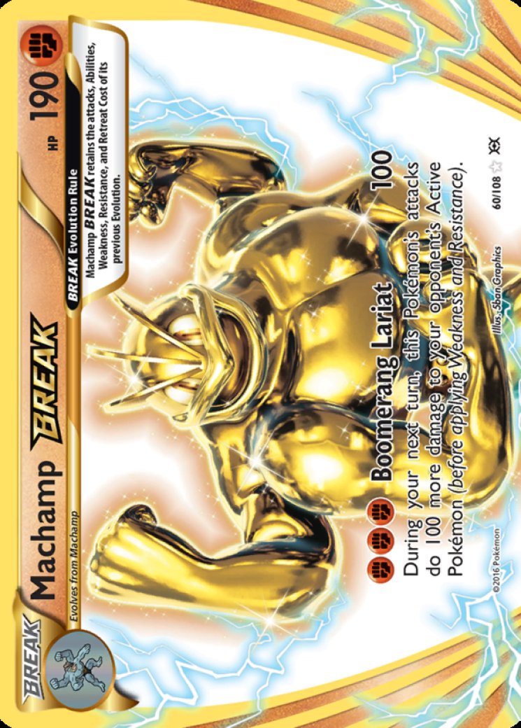 pokemon card machamp break Break, cartas 60/108, evolucin XY Holo. : Juguetes y Juegos 60/108 / Rare BREAK Card Type / HP / Stage Machamp Break Hp 190 Foil
