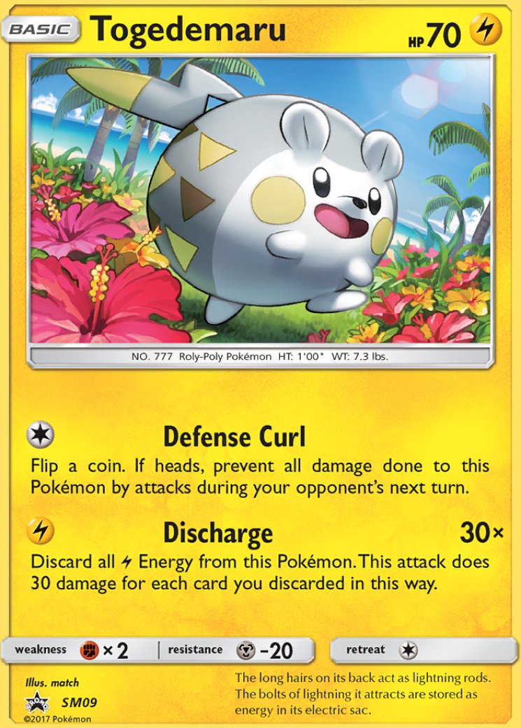 togedemaru pokemon card value AR 090/080 Weakness Fire 2 Resistance Grass Togedemaru Reverse - Cosmic Eclipse