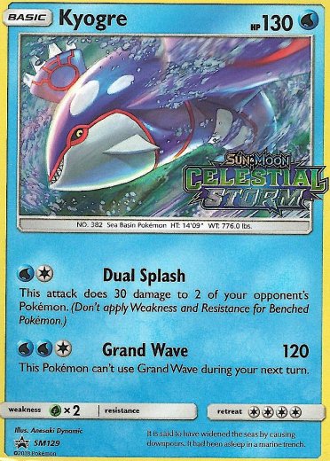 Kyogre - SM129 (Prerelease) [Staff]