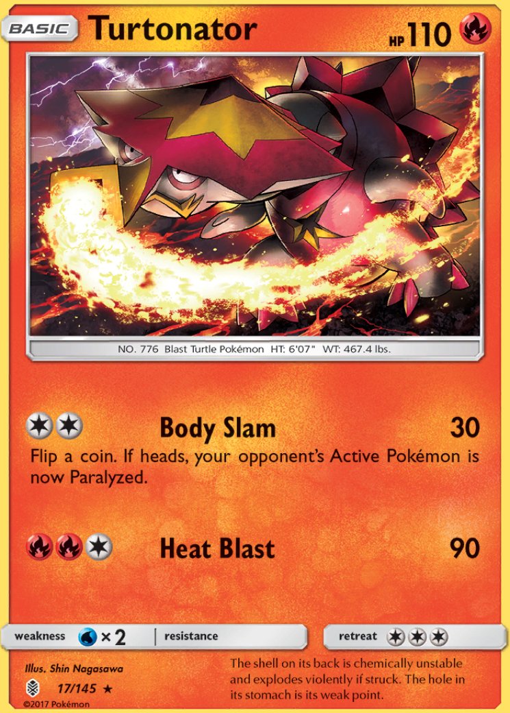 turtonator pokemon card value GX - 18/145 Colorless Artist Turtonator (Celestial Guardians #161/239, 1-Star)