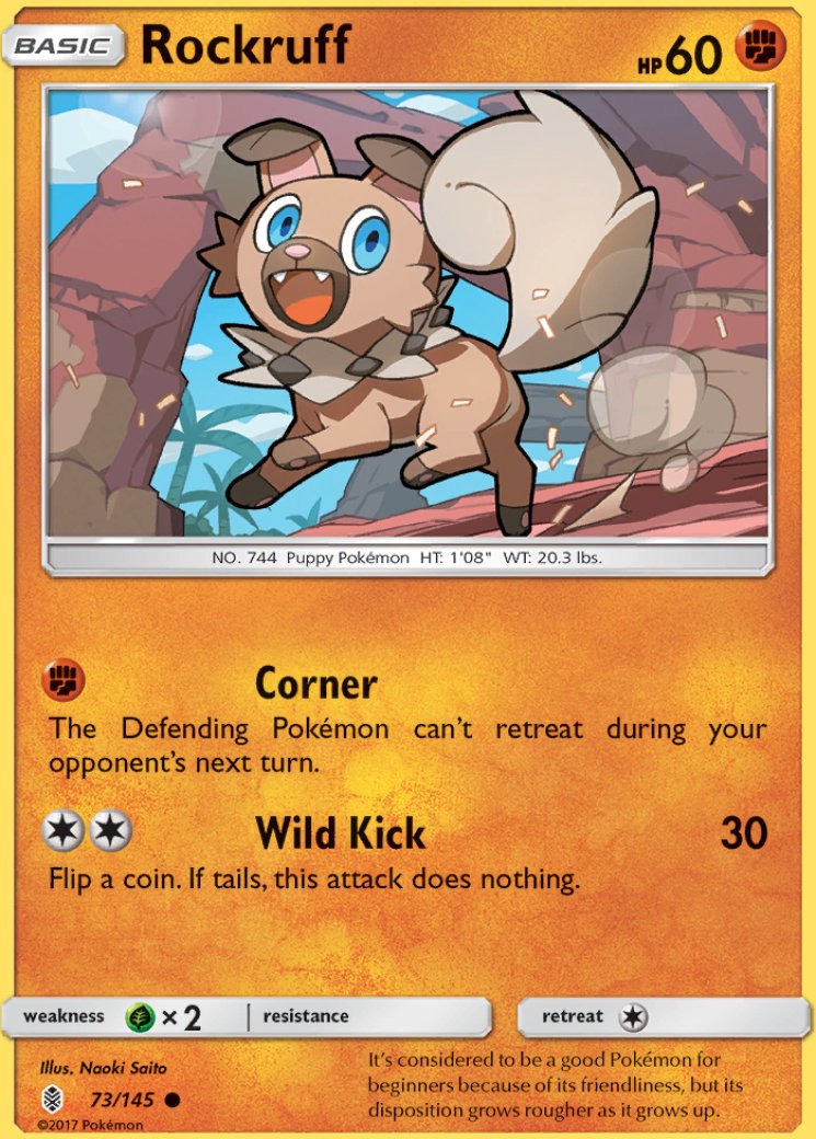 rockruff pokemon card price 3D Rockruff Pokemon Card