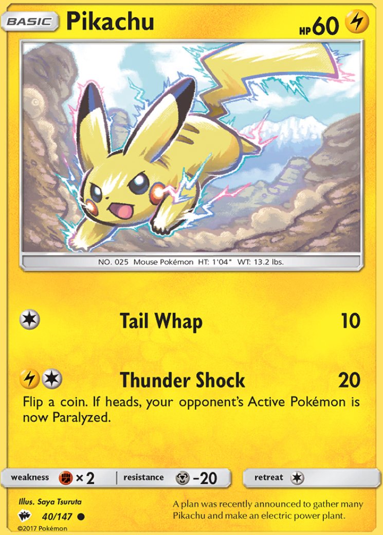 Pikachu 40/147 Price 2026 | Burning Shadows