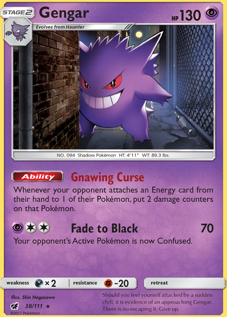 gengar stage 2 pokemon card Dark Gengar