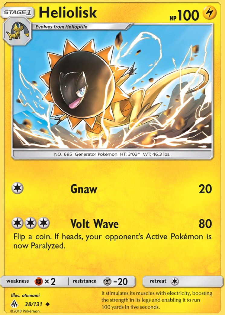 pokemon heliolisk card POKÉMON GAME S8 031/100 C Lightning / 100 / Stage 1 Attack 1 Heliolisk AR - Pokemon Card