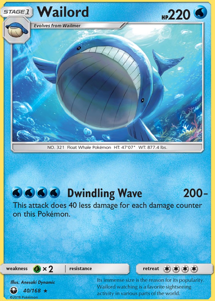 whale pokemon card Wailord - 032/159 - Crown Zenith - Evolution Set count the remaining HP of the Defending Pokmon and Wailord Wailord Card Prices & Value