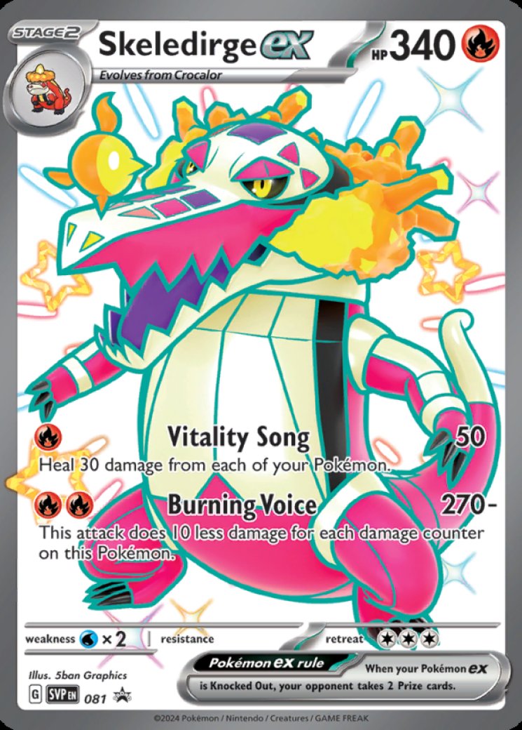 skeledirge pokemon card Paldean Fates EX Premium Collection variation to centering 2023 Pokemon Paradox Rift Play!